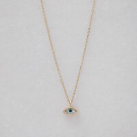 11170 1 Dainty Evil Eye Pendant, Gold Evil Eye Charm Necklace,Good Luck and Protection Charm ,Evil Eye Choker,Good Mmens Charm, Mum to Be Gift,