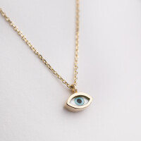 11170 4 Dainty Evil Eye Pendant, Gold Evil Eye Charm Necklace,Good Luck and Protection Charm ,Evil Eye Choker,Good Mmens Charm, Mum to Be Gift