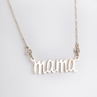 11197 4 Mama Script Necklace, Gold Mama Pendant,Mom to Be Choker, Mother's Day Gifts,New Mom Charm,Perfect Gift for Mom, (2)