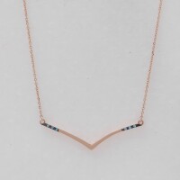 11279 3 V Bar Necklace, Curved Bar Simple Pendant, Everyday Modern V-Shaped Chevron, Dainty Thin Gold Layered Choker, Young at Heart Gift