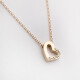 11369 4 Floating Heart Necklace, 14k Hollow Heart Pendant with CZ,When the Heart Calls Charm,Long Distance Rilationship Gift,My Heart Belongs to You