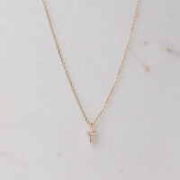 3033 2 Super tiny cross, Gold cross with cz, Faith cross necklace, Dawn of a new day easy cross, Step mom gift, Bonus mom gift, Encouragement gift
