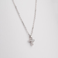 11112 4 Dainty Mini Cross, Elegant Cross Pendant with CZ, Tiny Gold Cross Necklace,Faith Cross Necklace,First Communion Gift Girl