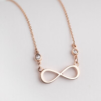 11262 4 Infinity Symbol Necklace, Eternity Symbol Necklace, Infinity Rose Gold Pendant,Bestie Necklace,Bff Gift Ideas,Gift from Brother to Sister