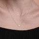 11540 5 Diamond Heart Necklace, Diamond Heart in 18k Solid Gold, Dainty Little Heart Pendant, When Calls the Heart, My Heart Belongs 2U