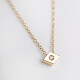 11544 4 Geometric Gold Diamond Necklace,Rhombus Choker with Real Diamond,Dainty Diamond Necklace,30th Birthday Gift for Her,7th Anniversary Gift