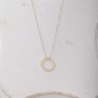 11571 1 Open Circle Karma Necklace,Dainty Circle Pendant,Karma Choker,Eternity Necklace,Infinity Pendant,CZ Circle Necklace