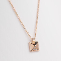 11598 4 Gold pyramid necklace, 3d gold necklace with diamonds, Wonders of the world, Geometry geek gift,21st birthday gift for her