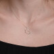 11646 5 Hollow heart necklace, Gold Floating heart pendant, Love hollow heart necklace with CZ,Second anniversary gift,Love and affection gift