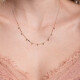 11704 5 Gold Rectangular Prism Necklace with Hanging Beads, 3D Geometric Shape Pendant, Modern Trendy Geometric Rectangle Choker,