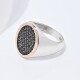 25008-2 Gold CZ Signet Ring,Mix Color Ring,Paved Gold Ring,14k Gold CZ Ring,Oval Signet Ring,Signet Ring Women Gold,7th Anniversary Gift