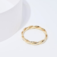 25017-1 Braided Band Ring,14k Gold Braid Ring,Yellow Gold Braided Ring,Gold Twisted Ring,Stackable Ring,7th Anniversary Gift