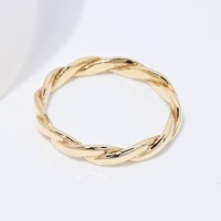 25017-5 Braided Band Ring,14k Gold Braid Ring,Yellow Gold Braided Ring,Gold Twisted Ring,Stackable Ring,7th Anniversary Gift