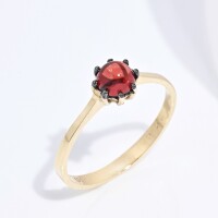 25019-5 Garnet Solitaire Ring,Natural Garnet Ring,14k Gold Garnet Ring,January Birthstone Ring,60th Birthday Gifts for Women