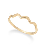 25021-1 Zigzag Gold Ring,Thin Gold Wavy Ring,Slim Gold Ring,14k Solid Gold Ring,16th Birthday Gift