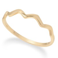 25021-4 Zigzag Gold Ring,Thin Gold Wavy Ring,Slim Gold Ring,14k Solid Gold Ring,16th Birthday Gift