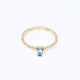 25023-1 Pear Aquamarine Ring,Aquamarine Ring Dainty,14k Gold Beaded Ring,March Birthstone Ring,21st Birthday Gift for Her