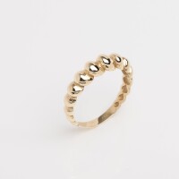 25065 C Dainty Bubble Gold Ring in 14K Gold for 16th Birthday Gift