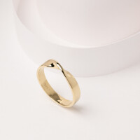 25070 2 Thick Gold Mobius Ring in 14K Gold for Promise Ring Couple