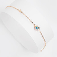 1057-3 Evil Eye Bracelet,14k Gold Evil Eye Bracelet,14k Gold Cross Bracelet,Lucky Charm Bracelet,Good Luck Bracelet,7th Anniversary Gift