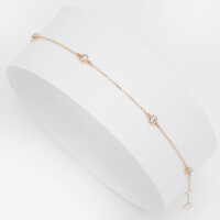 1082-1 14k Yellow Gold Station Bracelet,By The Yard Station Bracelet,Solid 14k Gold Bracelet,40th Birthday Gifts for Women,Iron Anniversary Gift