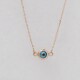 11148 4 Gold Lucky Eye, Dainty Murano Glass Eye, Elegant Round Evil Eye and Side Cross Necklace, Evil Eye Amulet,Good Omens Charm,Lucky Charm Jewels