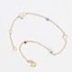 1116-6 14K Gold Charm Bracelet,Solid 14k Gold Bracelet,Triple Charm Bracelet,Dainty Gold Bracelet,40th Birthday Gifts for Women,Valentines Day 2021 (1)