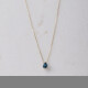 11512 2 Cubic Zirconia Tear Drop Pendant, Gold 14k Necklace with a Tear Drop Bule Zircon, Delicate Bridal Gift, Minimalistic Bridesmaid Gift