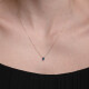 11512 5 Cubic Zirconia Tear Drop Pendant, Gold 14k Necklace with a Tear Drop Bule Zircon, Delicate Bridal Gift, Minimalistic Bridesmaid Gift