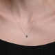 11512 5 Cubic Zirconia Tear Drop Pendant, Gold 14k Necklace with a Tear Drop Bule Zircon, Delicate Bridal Gift, Minimalistic Bridesmaid Gift