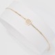 1156-1 Square Charm Bracelet,Paved Square Bracelet,Solid 14k Gold Bracelet,14k Gold Charm Bracelets,Retirement Gifts for Women