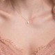 11585 5 Dainty Simple Circle Necklace, The DOT Gold Pendant, Delicate Flat Circle Choker, Minimal Small Gift for Her, Gift for Myself