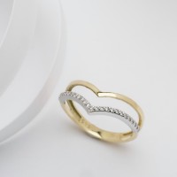 25169-1 CZ-Chevron-Ring-14k -gold