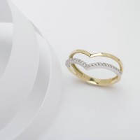 25169-2 CZ-Chevron-Band-ring